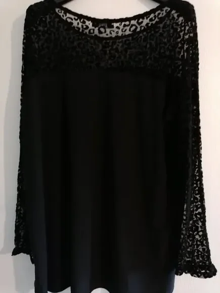 Wallis Top Size M 40 Inch Bust 27 Long Black Long Sleeves Super Soft - Picture 5 of 12